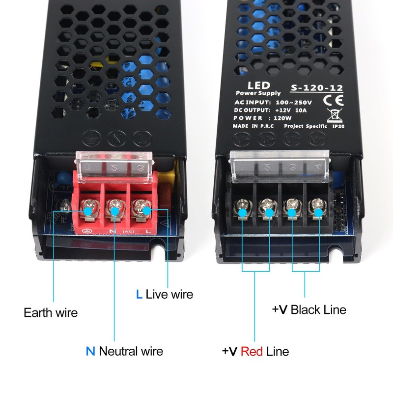 12V 10A 120W Universal Regulated Switching Power Supply, 100-250V AC