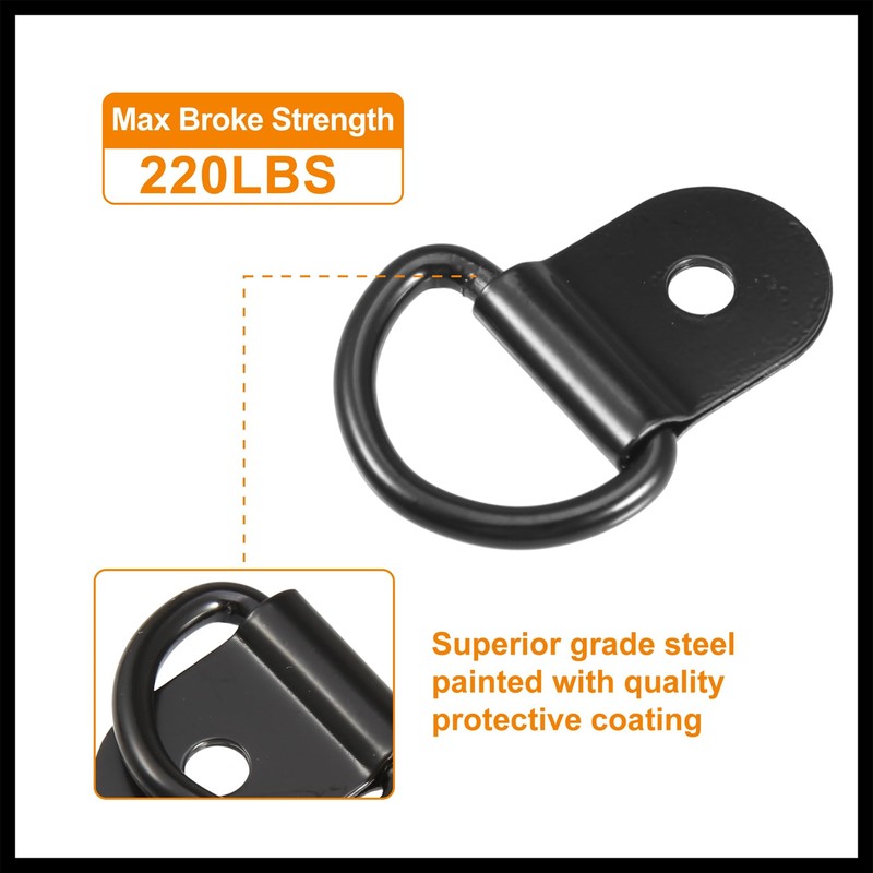 Hihaha 8pcs D Ring Tie Down Anchor 3mm Diameter for