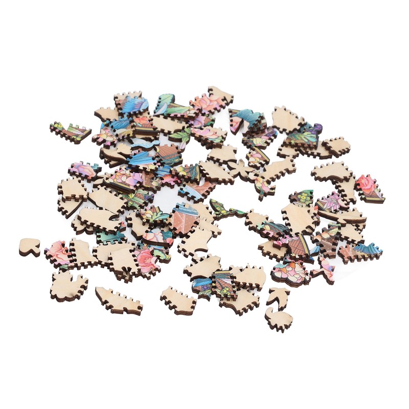 100 Piece Wooden Animal Jigsaw Puzzle Round Shaped Educational Hand