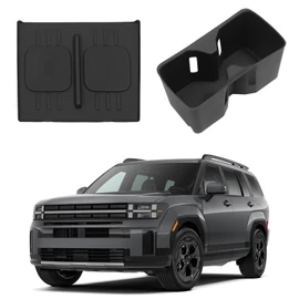 Center Console Wireless Charging Pad + Cup Holder Fit for Hyundai Santa Fe 2024 2025 Non-Slip Protective Mat Interior Accessories