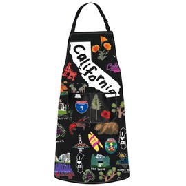 MYSOMY California Kitchen Apron California Cooking Apron California Souvenirs And Gifts California Aprons For Women Men (California bl UK)