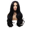 1B Natural Black Long Curly Synthetic Hair Wigs for Women