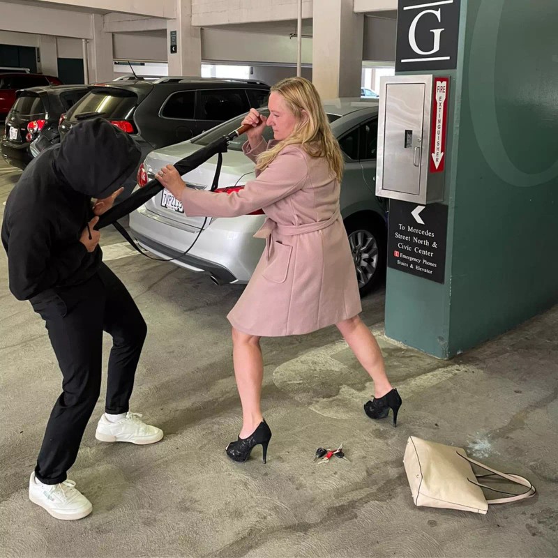 Security umbrella and selfdefense umbrella black J handle with tiny