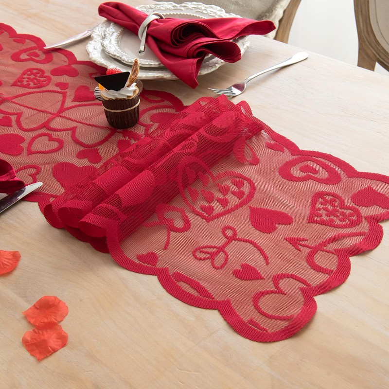 Joyfol Day 5 PCS Valentines Day Lace Table Runner with