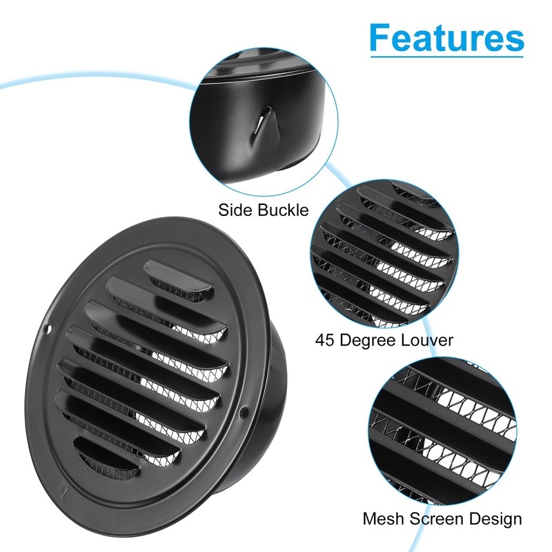 PATIKIL 4" Round Air Vent Cover, 304 Stainless Steel Louvered