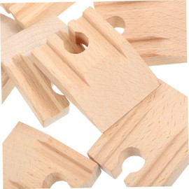 Totority 10pcs Wooden Train Track Adapters Smooth Connectors for Railway Expansion Compatible Major Brands Safe for Boys and Girls for Home and