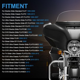 Side Fairing Air Deflectors - PSLER Motorcycle Fairing Wings Windshield Fairing Air Deflectors for Street Glide Electra Glide Tri Glide 1997-2013, Black