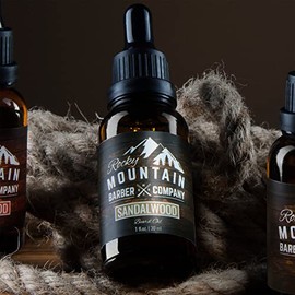 Sandalwood Beard Oil & Leave-in Conditioner - Cold-Pressed Blend with Sandalwood Scent, Nutrient Rich Jojoba, Grapeseed, Argan, Coconut Oil