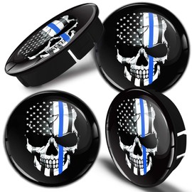 Biomar Labs® 4 x 60mm 3D Universal Wheel Hub Centre Caps USA Flag Thin Blue Line Skull Center Rims C 99