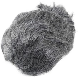Hombres Pelucas de cabello humano n.° 1B50, tupé for hombres, pelucas masculinas ondas finas, sistema reemplazo Postizo