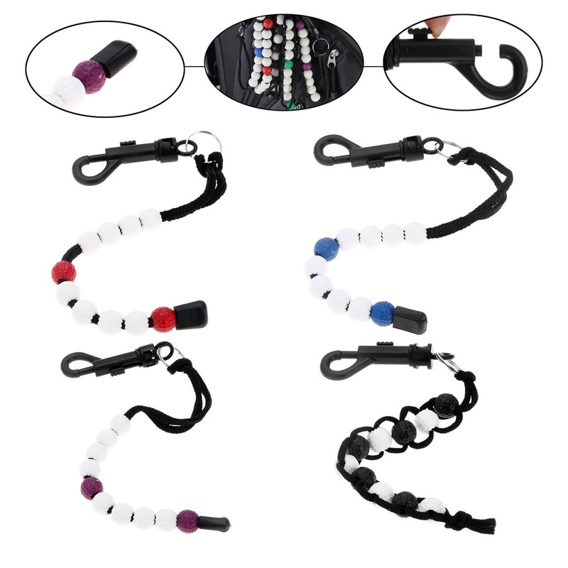 1 Piece Golf Beads Score Counter with Clip (Red), Golf