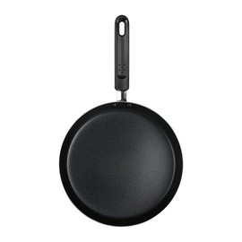 Crealys 506660, Aquilon Crêpepfanne, Durchmesser 24 cm, aus Aluminium, schwarze Antihaftbeschichtung, ohne PFOA, schwarzer Thermogriff, für alle Herdarten außer Induktion