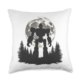 Wild Retro Vintage ROBOT Sci Fi Boy Kid Throw Pillow