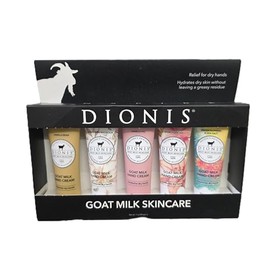 Dionis Goat Milk Hand Cream Gift Set, 5 Pack Assorted Fragrances with Vanilla Bean, Southern Magnolia, Vanilla Fig, Stargazer Lily, Water Flowers and Sea Salt, Non-Greasy Formula