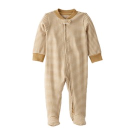little planet by carter's Baby Sleep and Play made with Organic Cotton, Ochre Stripe, 9M