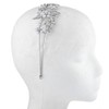 Lux Accessories Silver Tone Crystal Rhinestone White Flower Floral Coil