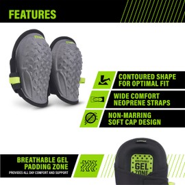 AWP Gel Pro Flooring Knee Pads | Gel/foam padding provides all-day comfort (4 Pairs)