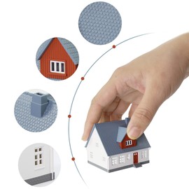 Evemodel 1 Piece 1:160 Gauge N Houses Model Building Set Single Family House Gazebo Break Accessories for Model Railway Decor (Blue)