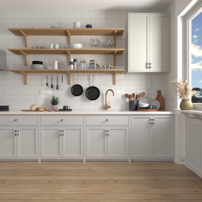 Haliwu 10 Pack 5 inch White Marble Grain Kitchen Cabinet
