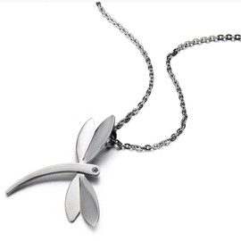 Lovely Dragonfly Pendant Necklace for for Ladies Stainless Steel with 20 Inches Chain（CA）