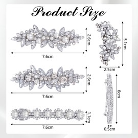 5 Stück Hochzeit Haarschmuck, Strass Haarspangen, Blume Hochzeit Kopfbedeckung für dünnes und dickes Haar