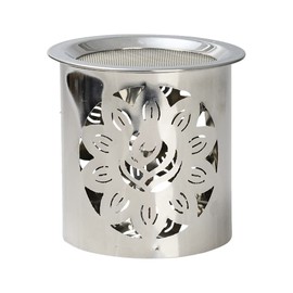 NKlaus incense burner steel silver glossy Height: 8cm Operation mode tea light with sieve for incense 10932