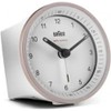 Braun BC07PW-DCF Radio-Controlled Alarm Clock in White/Pink with Crescendo Alarm,