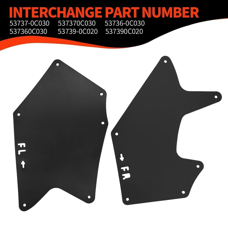 Aspaton Front Splash Guards Fender Liner Shields w/Clips Compatible with