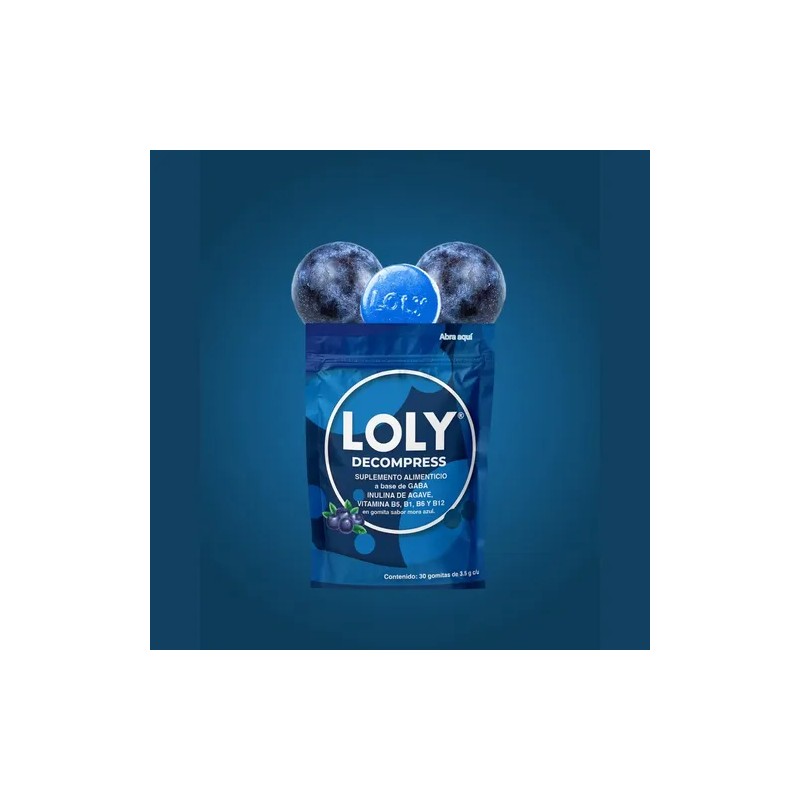 Gomitas Loly Decompress Mora Azul. A Base De Gaba. 30