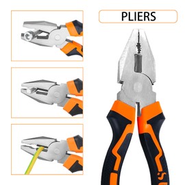 Pliers Set of 3 Pliers, Pincers, Pliers Set, Wire Cutting Pliers, Pliers Set, Professional Pliers Set, Long Nose Pliers, Combination Pliers, Side Cutters, Wire Pliers for DIY Professionals, DIY Repair