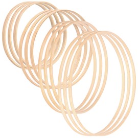 Queta Wooden Bamboo Floral Hoop Wreath Macrame Craft Hoop Rings Pack of 12 4 Sizes for DIY Wedding Wreath Decor, Dream Catcher and Wall Hanging Crafts (15 cm, 20 cm, 26 cm & 30 cm)