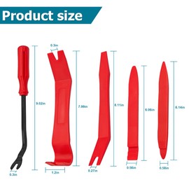 Trim Removal Tool for Auto, 5 Pcs Car Pry Tool Kit, Clip Fastener Remover Set for Panel Door Window, Plastic Installer for Vehicle Dashboard Radio Audio, Car Interior Removal Tools