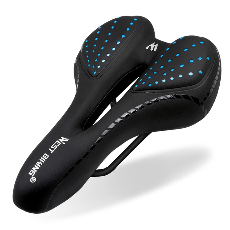 Bicycle Saddle Breathable PU Leather Hollow Cushion Comfortable Road Bike