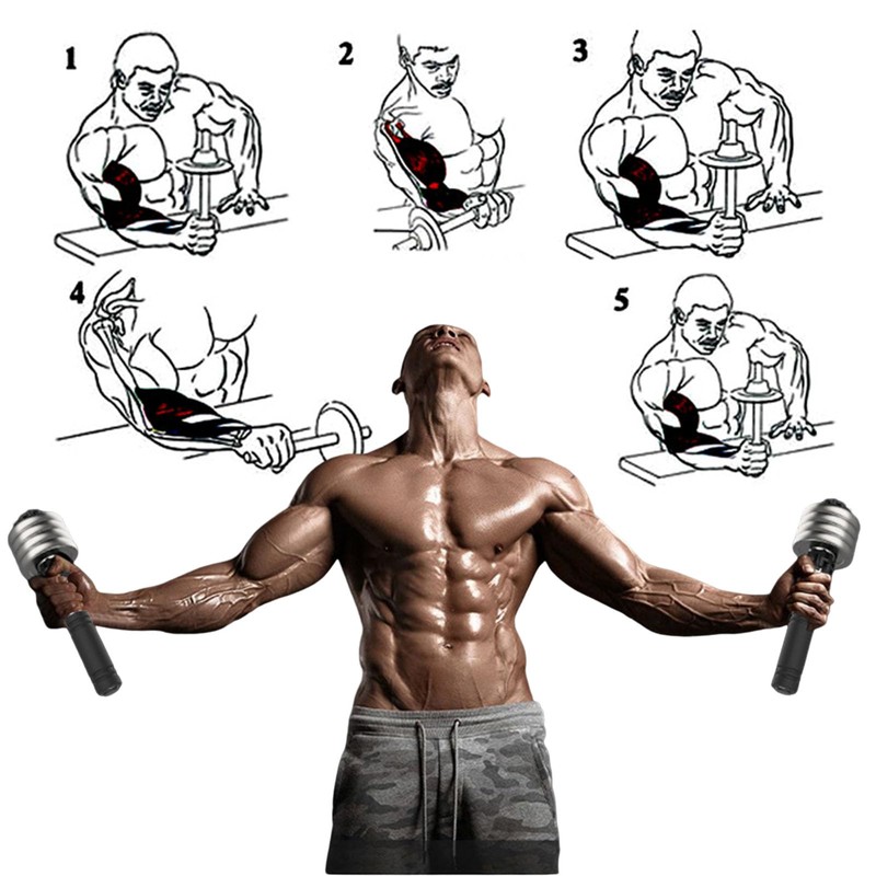Wrist Strengthener, Forearm Exerciser Hand Wrist Power Developer Dumbbell Bar