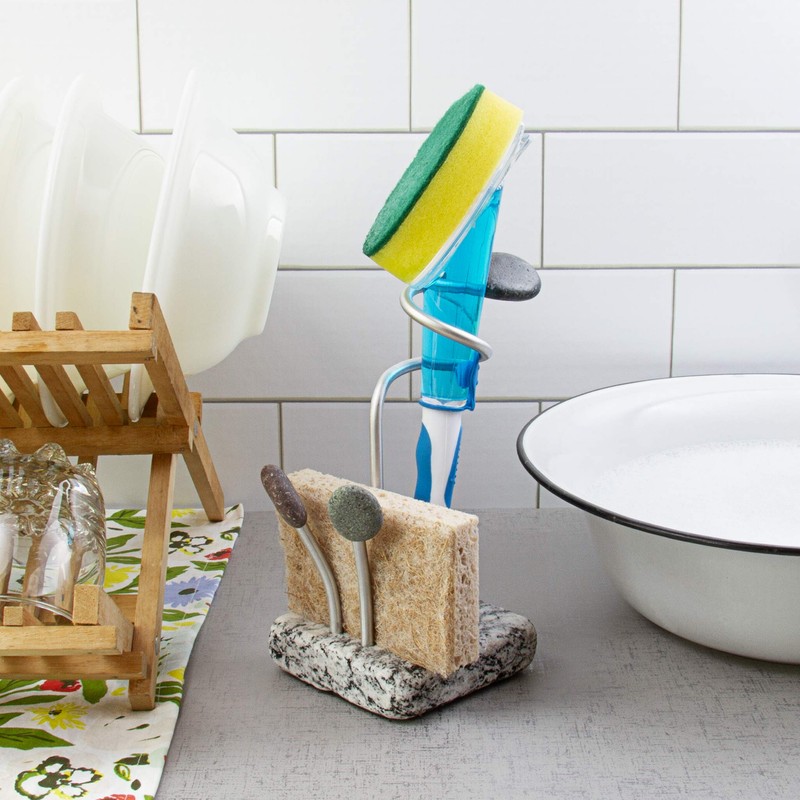 Sea Stones Splash Sponge and Brush Holder - Heavy Granite