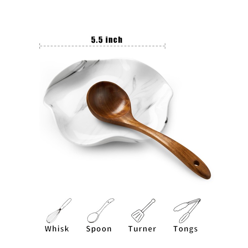 ABRUTY Spoon Rest for Stove Top, Ceramic Spoon Holder for