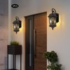 WUPYI Black Outdoor Wall Light Lantern Fixtures,21" H Waterproof Wall-Mount