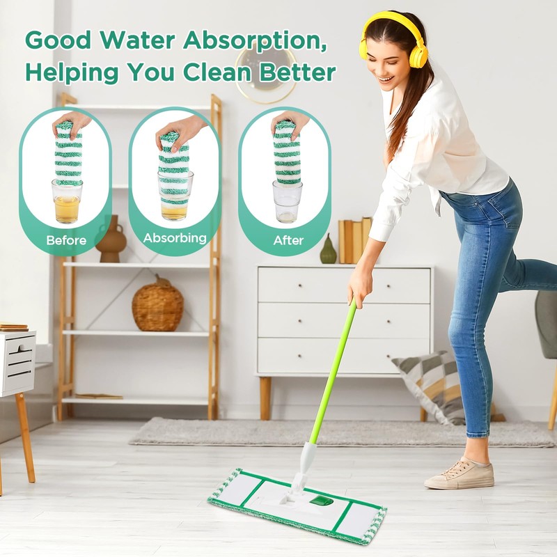4 Pack Mop Pads Compatible with Libman Wet & Dry