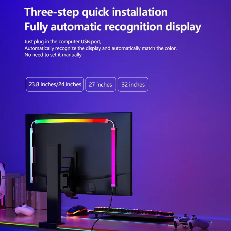 Bewinner RGB Monitor Backlight LED Strip with Screen Sync, USB