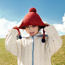 KOCOTREE Baby Winter Hat for Toddler Boys Girls, Earflap Knit Hat for Baby Girls Boys (RED, M)