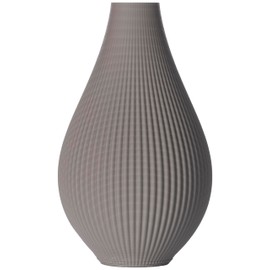 3D Vase Susann Flower Vase/Decorative Vase 17 cm for Cut / Dried Flowers Sustainable Waterproof (Light Grey)