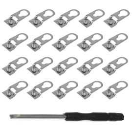 Maxmoral 20PCS Metal Frame D Ring Picture Hanger with Screws and Screwdriver Picture Frame Mounting Hooks Aluminum Picture Frame Thickened Corner for Open Frame Channel