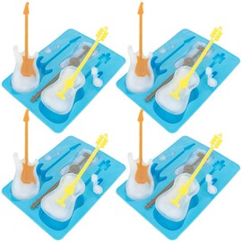 Fairly Odd Novelties 4 Pack Guitar Ice Cube Tray, One Size, Blue