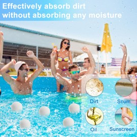 HUSPUR Hot Tub Scum Absorber 3 Inch Sponge Balls for Spas Hot Tub,Reusable Scum Eliminating Sponge Balls,Pool Sponge Filter,Hot Tub Scum Absorber Balls for Pool/Hot Tub,White,4Pack