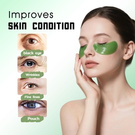 Under Eye Patches Under Eye Mask for Puffy Eyes Dark Circles Bags and Wrinkles with Collagen Relieves Pressure and Reduces Wrinkles Revitalises and Refreshes Your Eye Skin(60pcs) (Green)