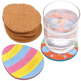 Baker Ross Easter Egg Cork Coasters, Class Pack, Pack of 30, Easter Crafts for Kids (AX749)