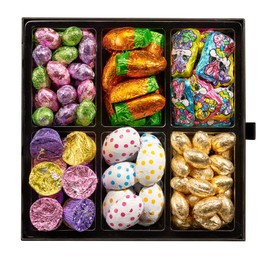 Easter Candy and Chocolate Platter with Milk Chocolate Bunnies, Chocolate Carrots, Cookies & Cream Eggs, and More! Kosher Holiday Mixed Gift Basket Candy Platter