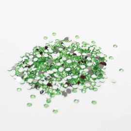 Factory Direct Craft Apple Green Flat Back Faceted Round Rhinestones | 14400 Pieces