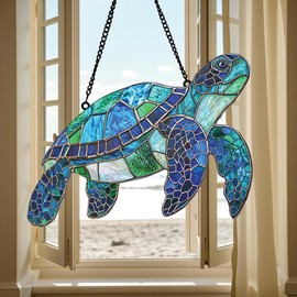 Sea Turtle Acrylic Suncatcher Window Hanging Turtle Ornament Home Decor for Turtle Lovers Beach Lovers