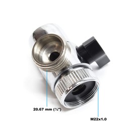 Naturewater 2-Way Tap Tap Adapter with 20 mm (3/4 Inch) Connection Diameter, Tap Adapter for Countertop Filter, Drinking Water Filter